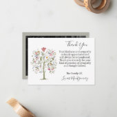 Boom van het leven begrafenisfoto dank u, sympathi notitiekaartje (Voorkant / Achterkant in situ)