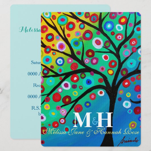 Boom van het leven B'not Mitzvah Invitations Kaart (Voorkant / Achterkant)