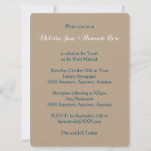 Boom van het leven B'not Mitzvah Invitations Kaart (Achterkant)