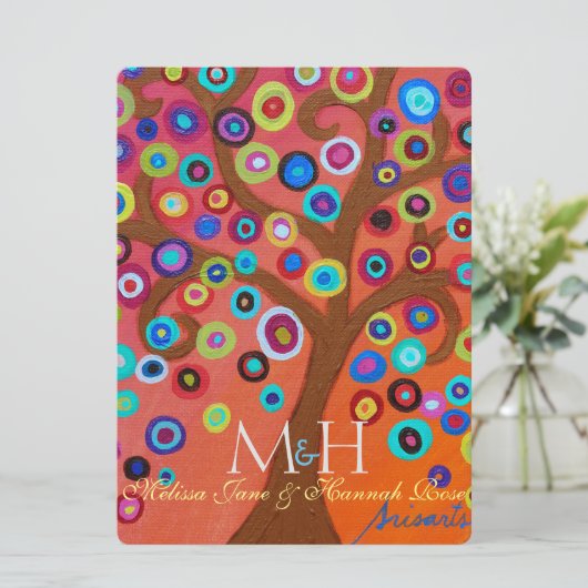 Boom van het leven B'not Mitzvah Invitations Kaart (Staand voorkant)