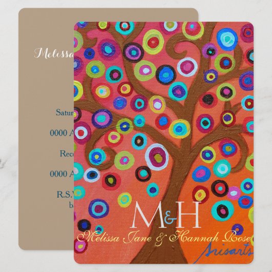 Boom van het leven B'not Mitzvah Invitations Kaart (Voorkant / Achterkant)