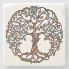 boom van het leven, boom van het leven, drie van d stenen onderzetter