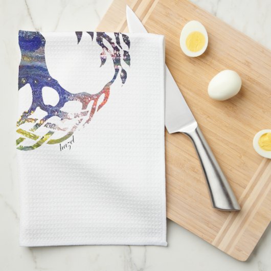 boom van het leven, boom van het leven, drie van d theedoek (Quarter Fold)