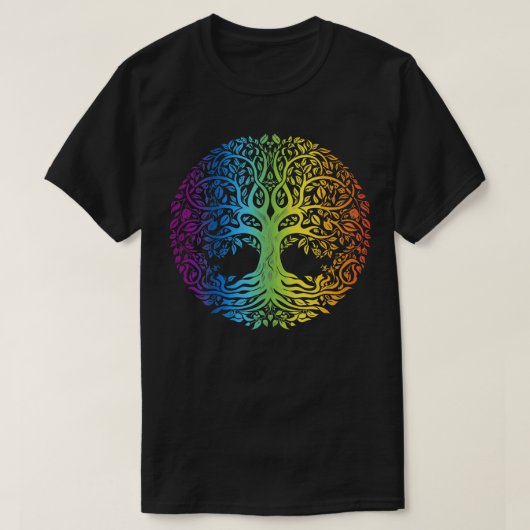 Boom van het Leven Chakra Regenboog Ontwerp T-shirt (Design voorkant)