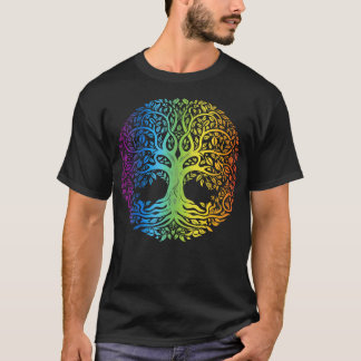 Boom van het Leven Chakra Regenboog Ontwerp T-shirt