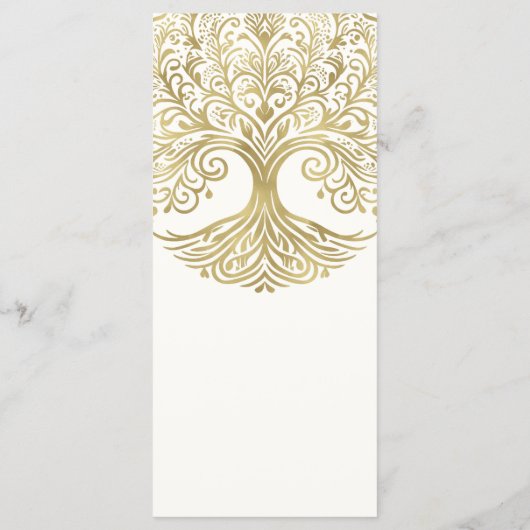 Boom van het Leven Cream & Goud Keltisch Bruiloft Menu (Achterkant)