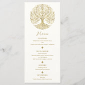 Boom van het Leven Cream & Goud Keltisch Bruiloft Menu (Voorkant)
