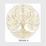 Boom van het Leven Cream & Goud Keltische Bruiloft Sticker<br><div class="desc">Aanpassen met of zonder tekst</div>