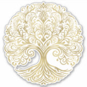 Boom van het Leven Cream & Goud Keltische Bruiloft Sticker (Voorkant)