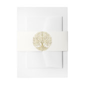 Boom van het Leven Cream & Goud Keltische Bruiloft Uitnodigingen Wikkel (Voorkant Voorbeeld)