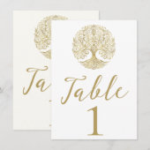 Boom van het Leven Cream & Goud Keltische Roots Br Kaart (Voorkant / Achterkant)