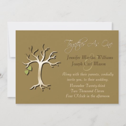Boom van het leven Elegant Fall Wedding Invitation Kaart (Voorkant)