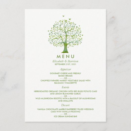 Boom van het leven, Elegant Wedding Menu (Voorkant)