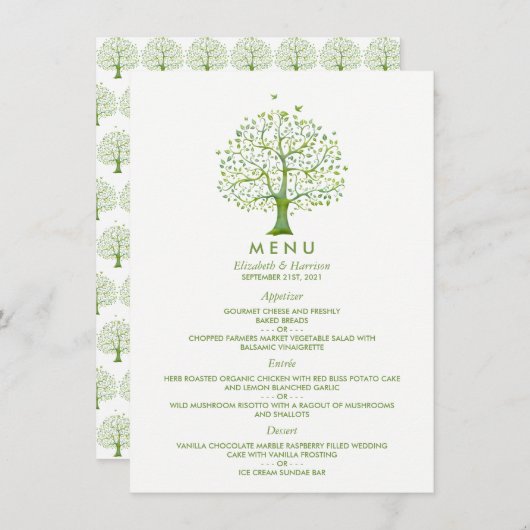 Boom van het leven, Elegant Wedding Menu (Voorkant / Achterkant)