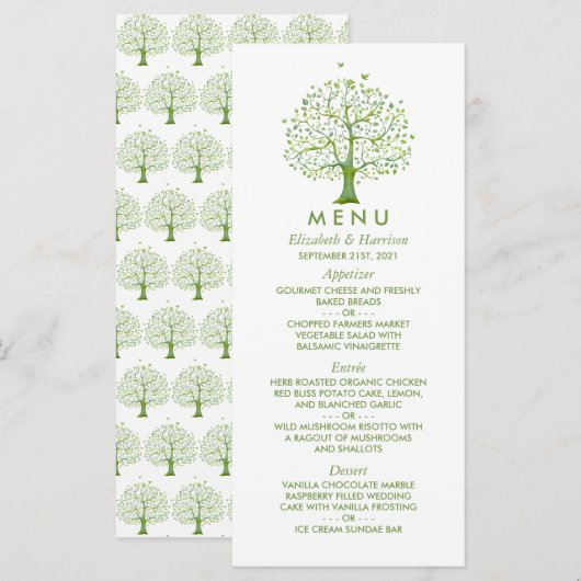 Boom van het leven, Elegant Wedding Menu (Voorkant / Achterkant)