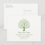 Boom van het leven, Elegant Wedding Save the Date Aankondigingskaart (Voorkant / Achterkant)