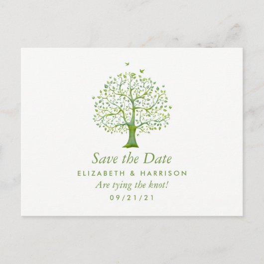 Boom van het leven, Elegant Wedding Save the Date Aankondigingskaart (Voorkant)