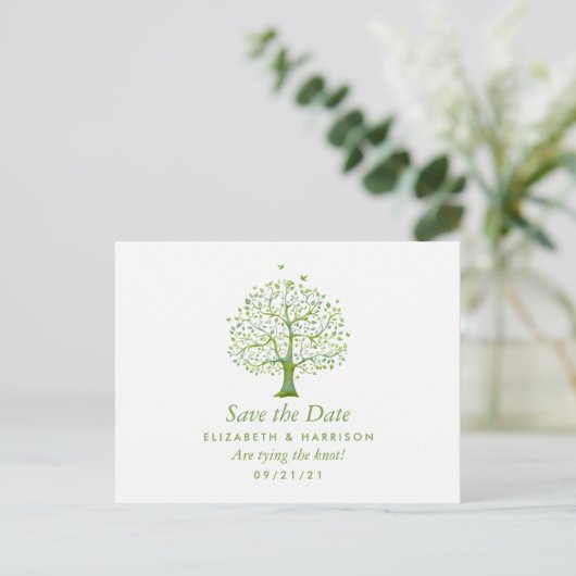 Boom van het leven, Elegant Wedding Save the Date Aankondigingskaart (Staand voorkant)
