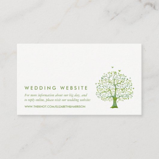 Boom van het leven, Elegant Wedding Website Informatiekaartje (Voorkant)