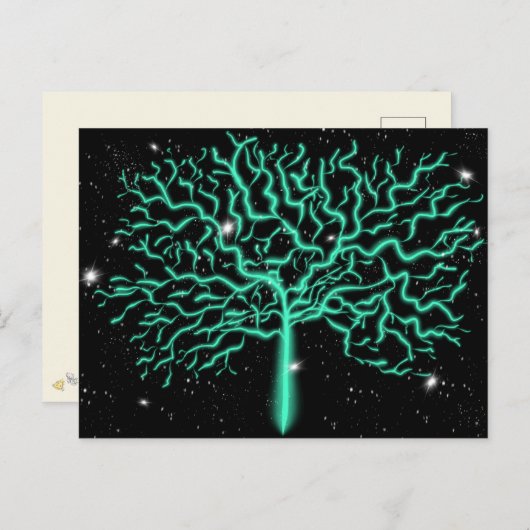Boom van het leven en sterrenovering art. 6 jan. 2 briefkaart (Voorkant / Achterkant)