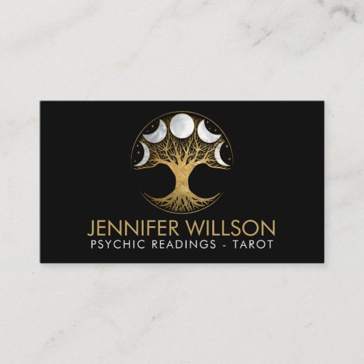 Boom van het leven - Fasen van de maan - parels en Visitekaartje (Voorkant)