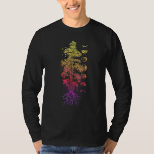 Boom van het leven fasen van de maan yoga chakra - t-shirt
