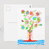 Boom van het leven. Flora en fauna Briefkaart (Voorkant / Achterkant)