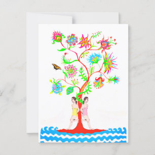 Boom van het leven. Flora en fauna Briefkaart