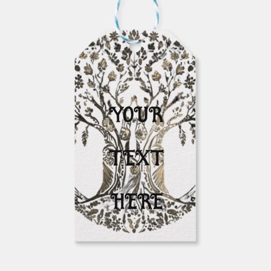 Boom van het Leven gekleurd Cadeaulabel (Achterkant)