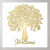 Boom van het leven gepersonaliseerde familienaam folie afdrukken (Voorkant)