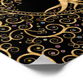 Boom van het leven Golden Spiral en Gemstenen Poster (Hoek)