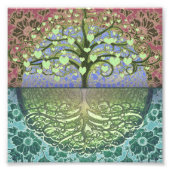 Boom van het leven, hart en liefde foto afdruk (Voorkant)