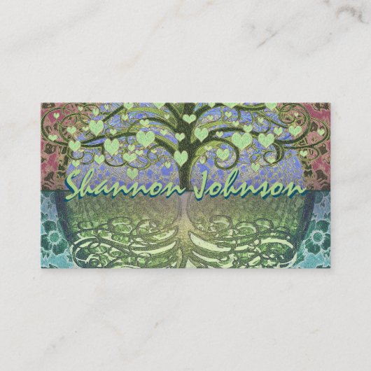 Boom van het leven, hart en liefde visitekaartje (Voorkant)