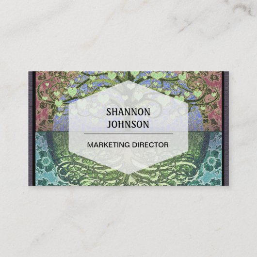 Boom van het leven, hart en liefde visitekaartje (Voorkant)