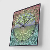 Boom van het Leven Hart van Amelia Carrie Vierkante Klok (Hoek)