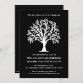 Boom van het leven herfst zwart-wit kaart (Voorkant / Achterkant)