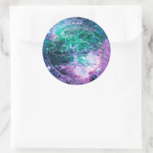 Boom van het leven in de ruimte ronde sticker (Tas)