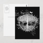 Boom van het leven in het Wit met Butterflies Briefkaart (Voorkant / Achterkant)