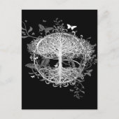Boom van het leven in het Wit met Butterflies Briefkaart (Voorkant)