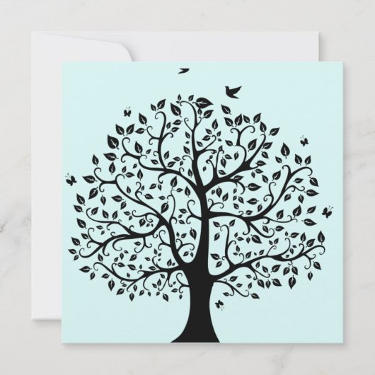 Boom van het leven in zwart-wit kaart (Voorkant)