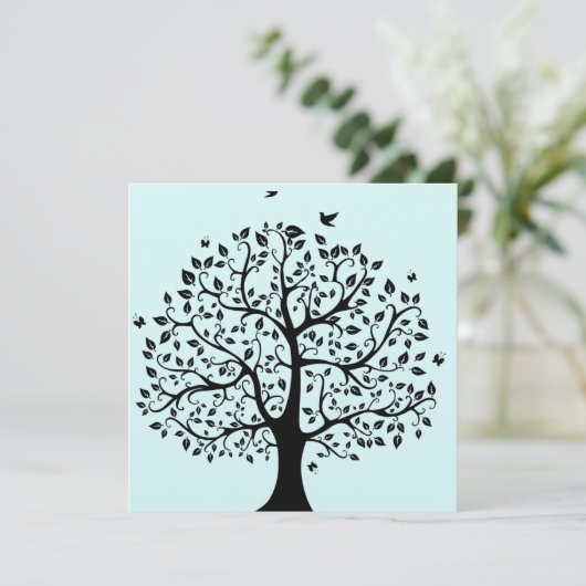 Boom van het leven in zwart-wit kaart (Staand voorkant)