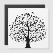 Boom van het leven in zwart-wit magnetische uitnodiging (Voorkant / Achterkant)
