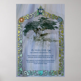 Boom van het leven Ketubah om aan te passen Poster