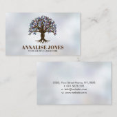 Boom van het leven - kleurrijke vlinders visitekaartje (Voorkant / Achterkant)