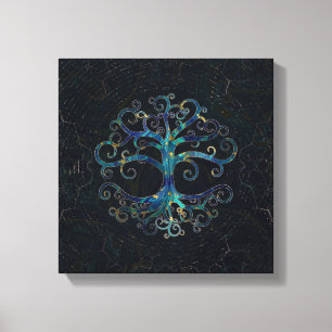 Boom van het leven Marmer en Gold Canvas Afdruk