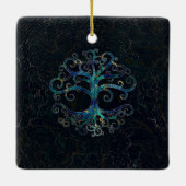 Boom van het leven Marmer en Gold Keramisch Ornament (Achterkant)