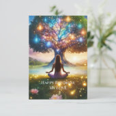 Boom van het leven & Meditatie glanzende kleurrijk Kaart (Staand voorkant)