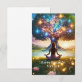 Boom van het leven & Meditatie glanzende kleurrijk Kaart (Voorkant / Achterkant)