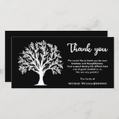 Boom van het leven Memorial Funeral Black and Whit Bedankkaart (Voorkant / Achterkant)