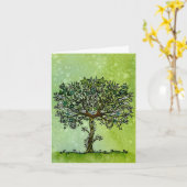 Boom van het leven met sympathie voor hartgevoede  kaart (Gele Bloem)